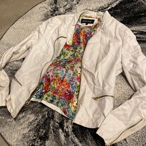 White vegan leather jacket size M